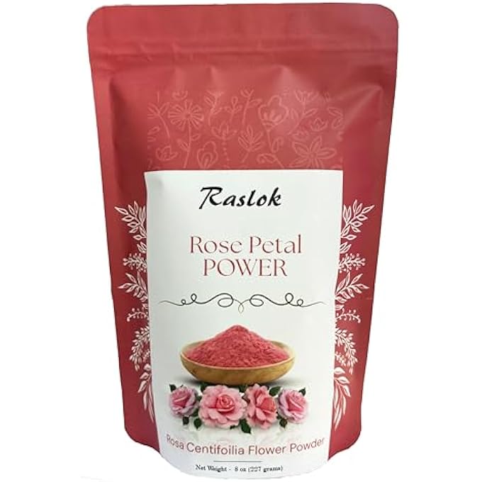 Raslok ROSE PETAL POWDER | 100% NATURAL AND PURE SKIN CARE | FACE PACKS & FACIAL MASK (8 OZ) - Image 1